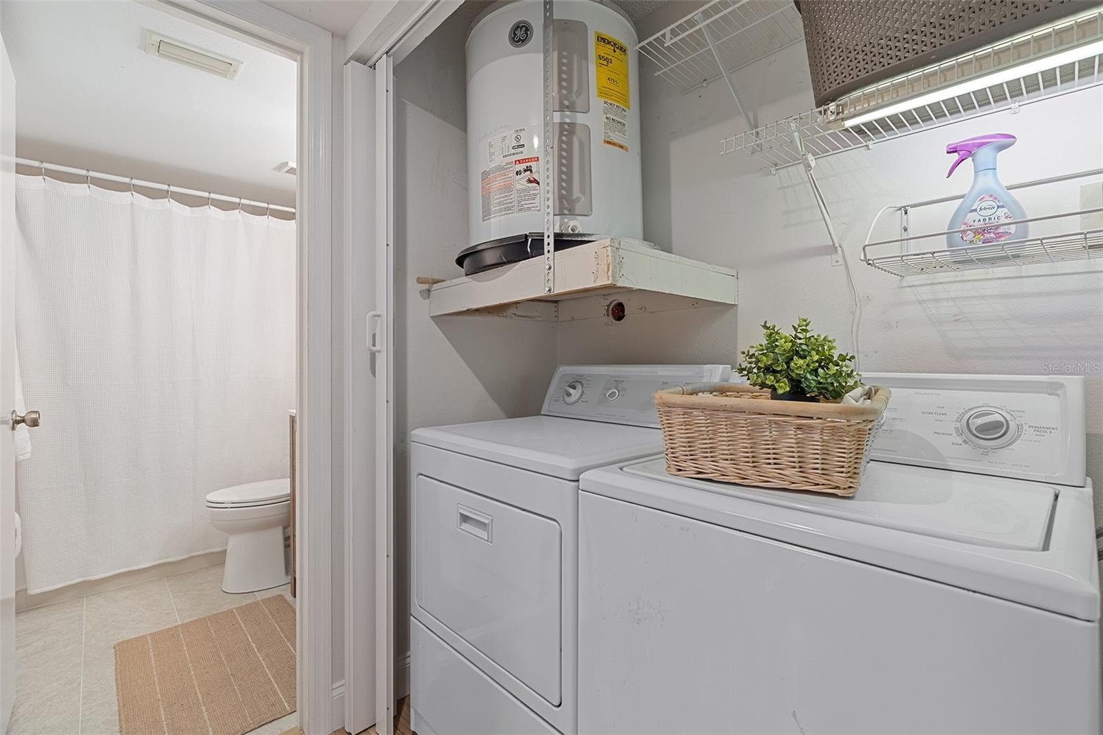 Washer & dryer stay with unit