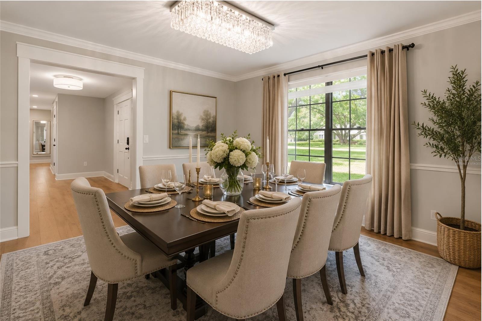 virtually staged dining room