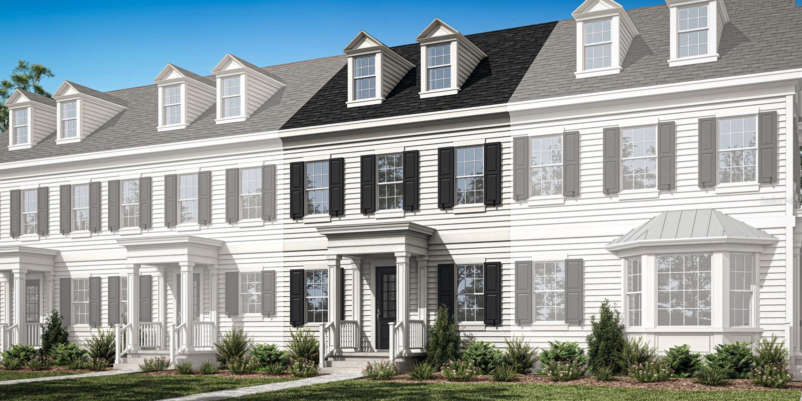 Island Village at Celebration - Amelia Floorplan - Colonial Elevation - Architect's Rendering Island Village at Celebration - Amelia Floorplan - Colonial Elevation - Architect's Rendering