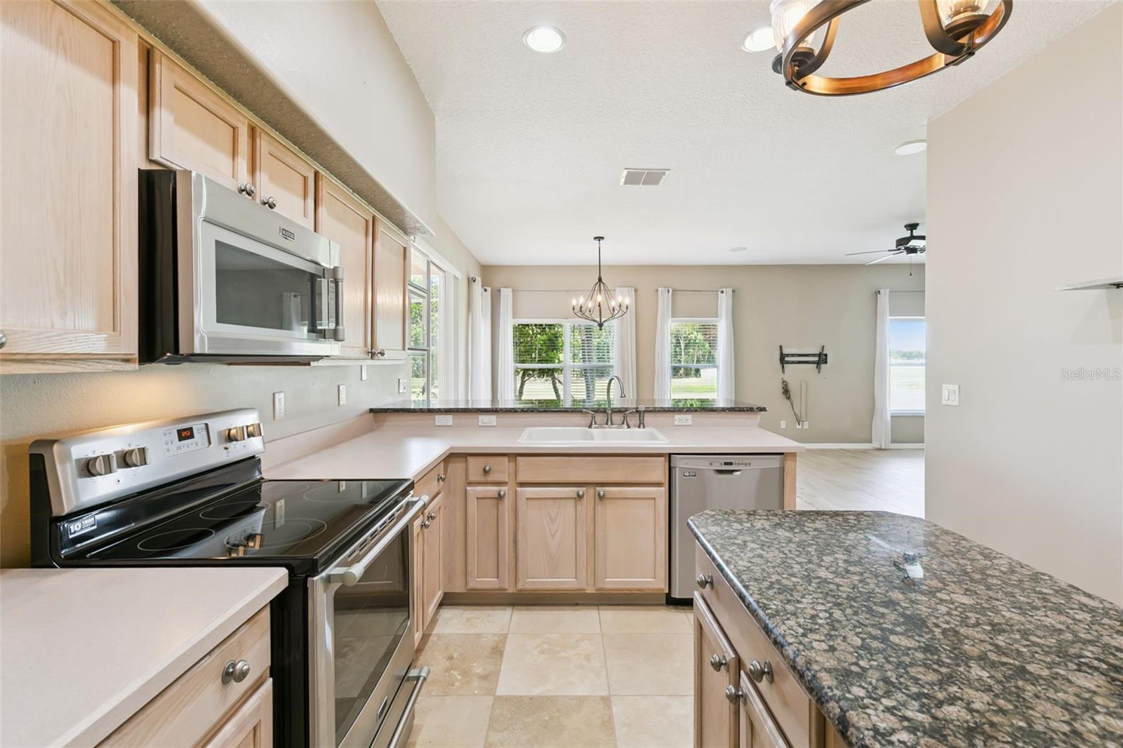 Kitchen island with storage.