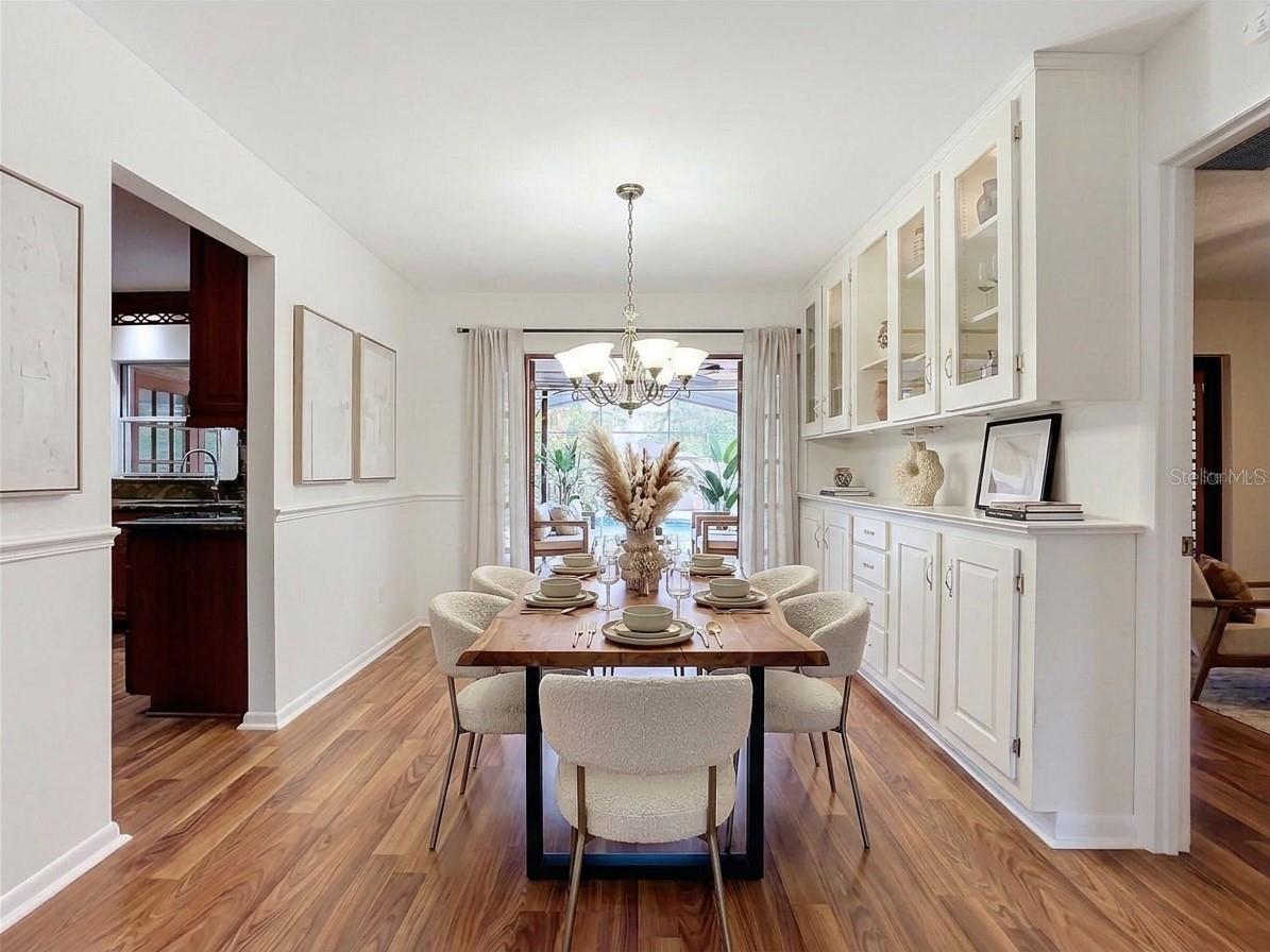 Dining room staged.