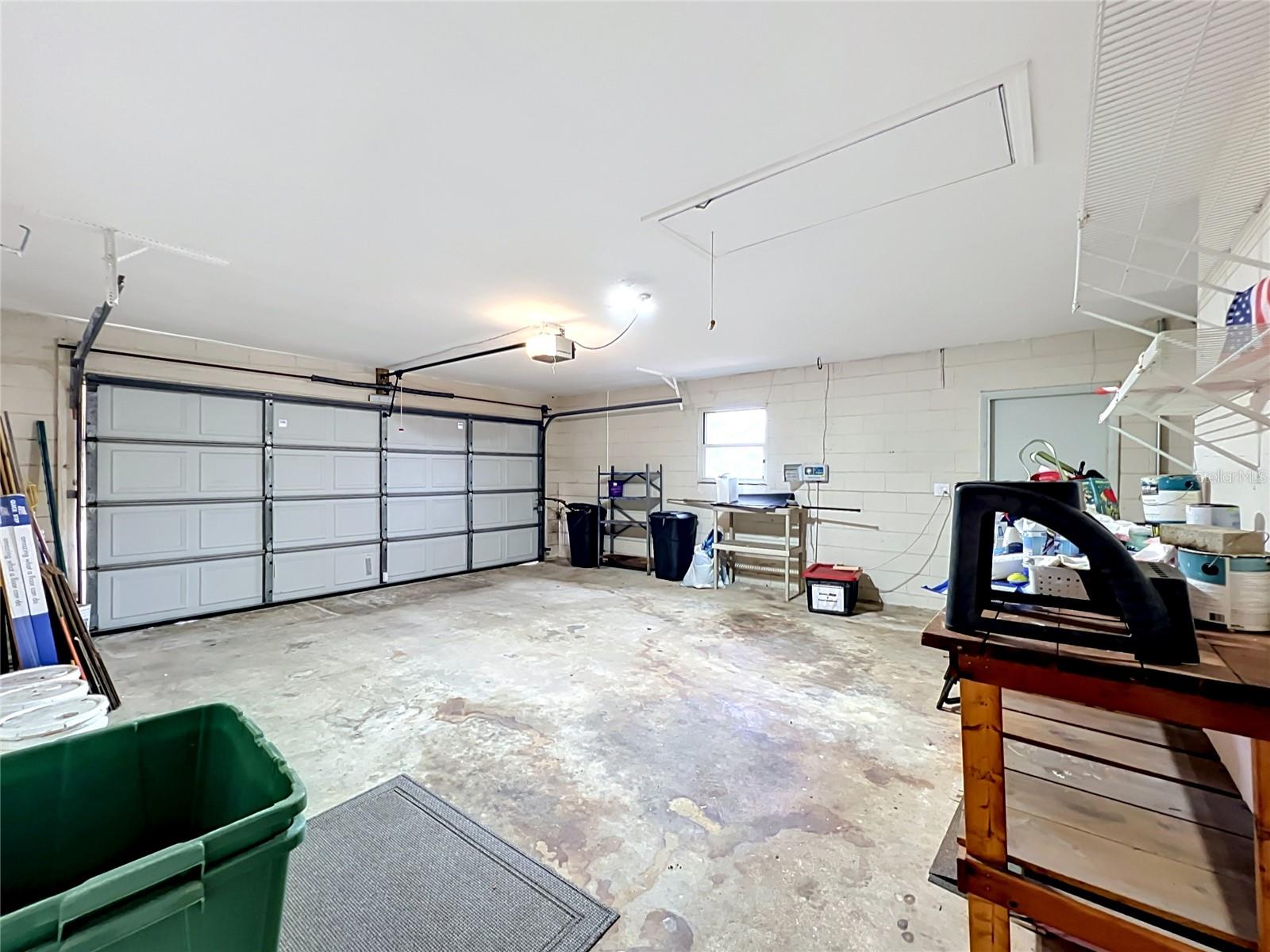 spacious 2 car garage