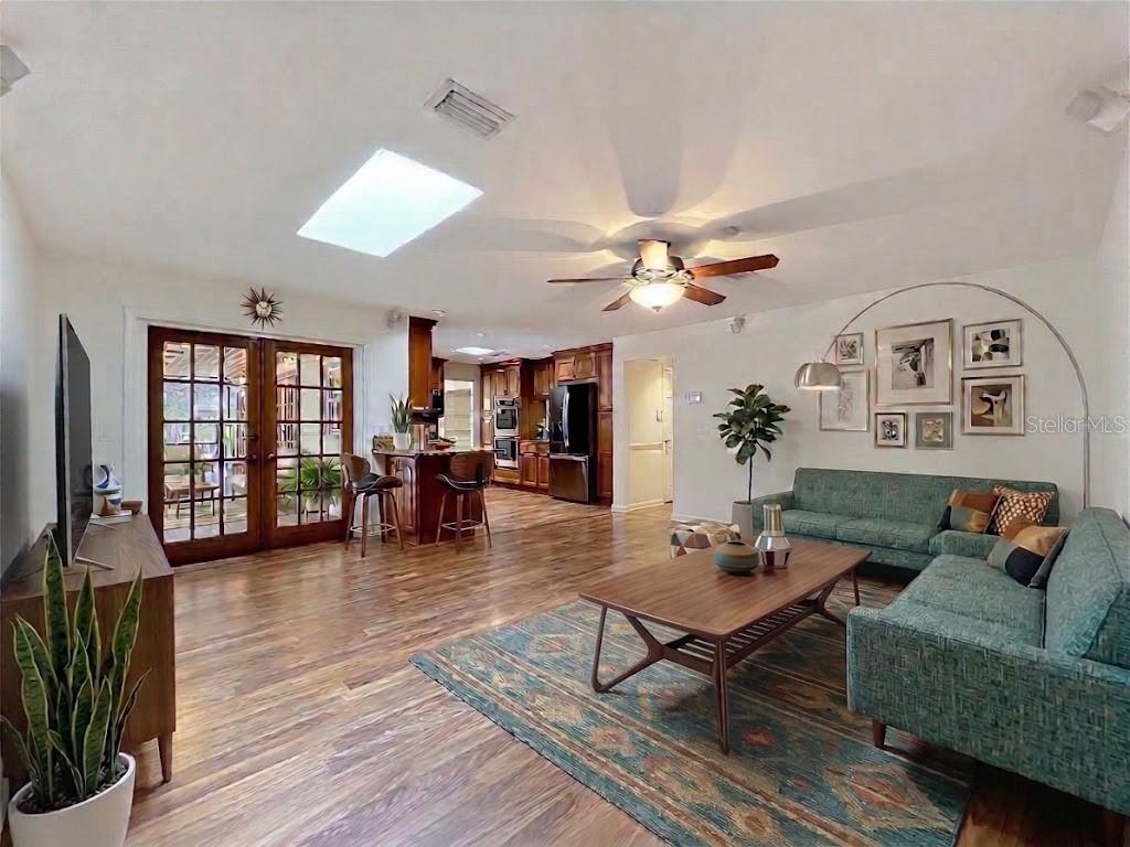 Family room staged