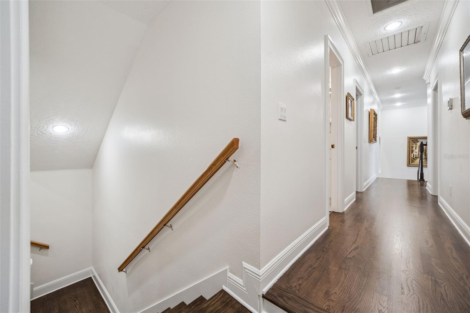 Back Stairs and upstairs hallway