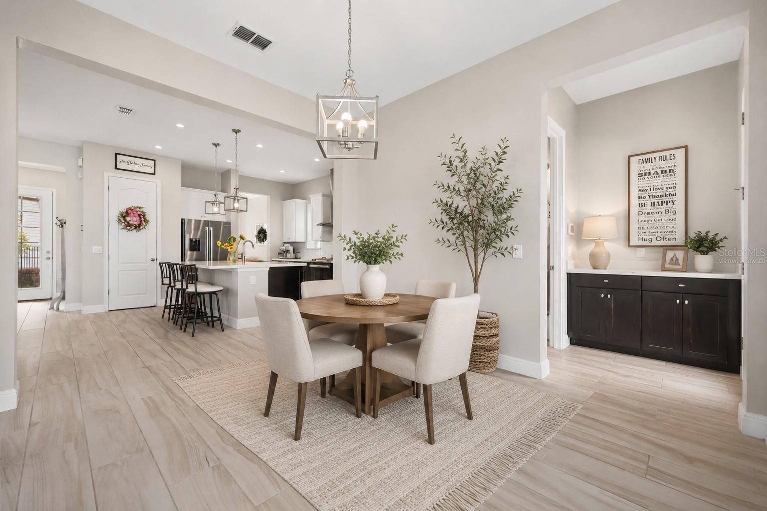 Virtually staged breakfast nook
