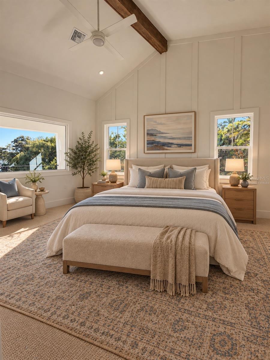Virtually staged Primary Bedroom