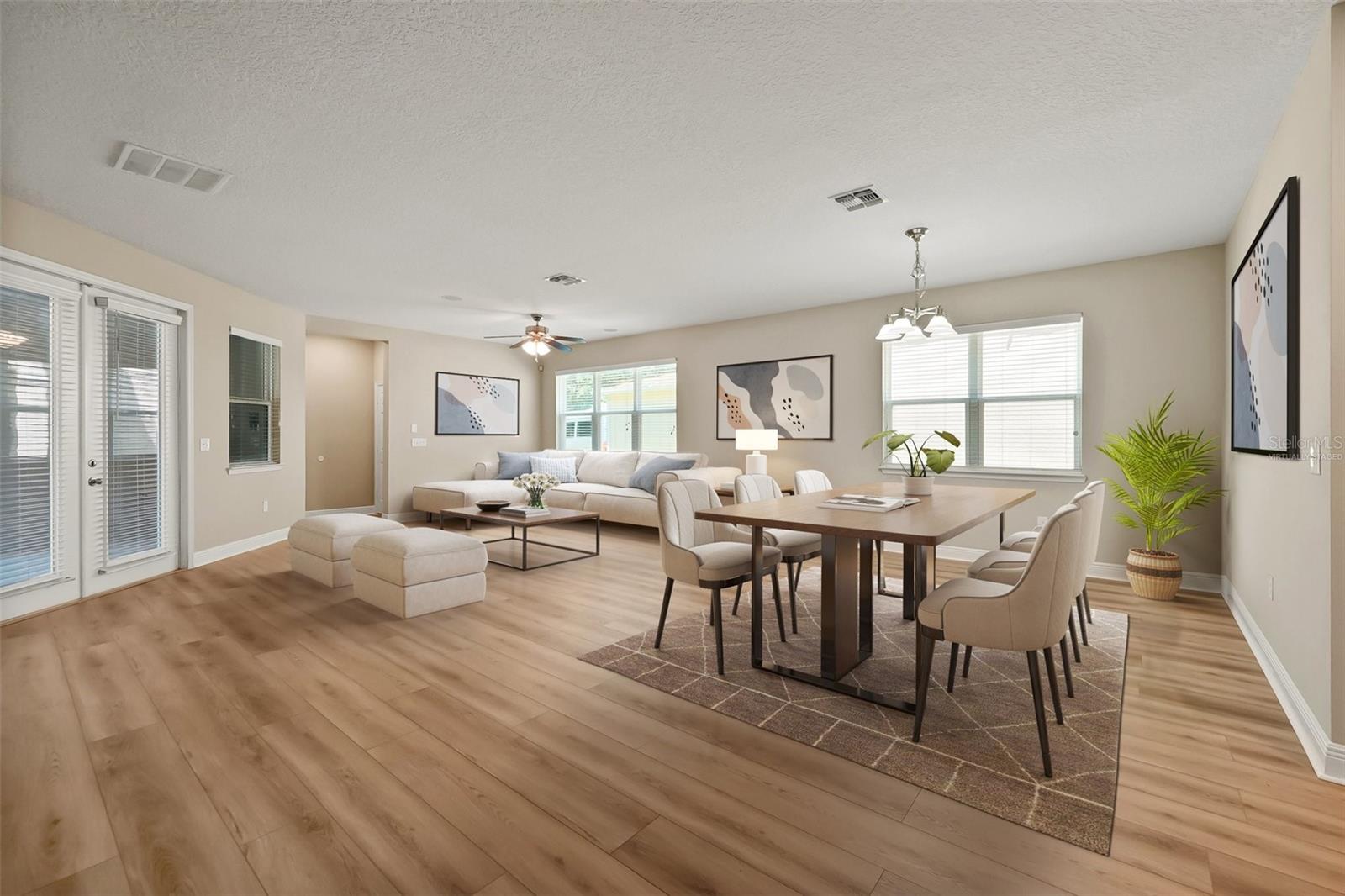 virtually staged living room