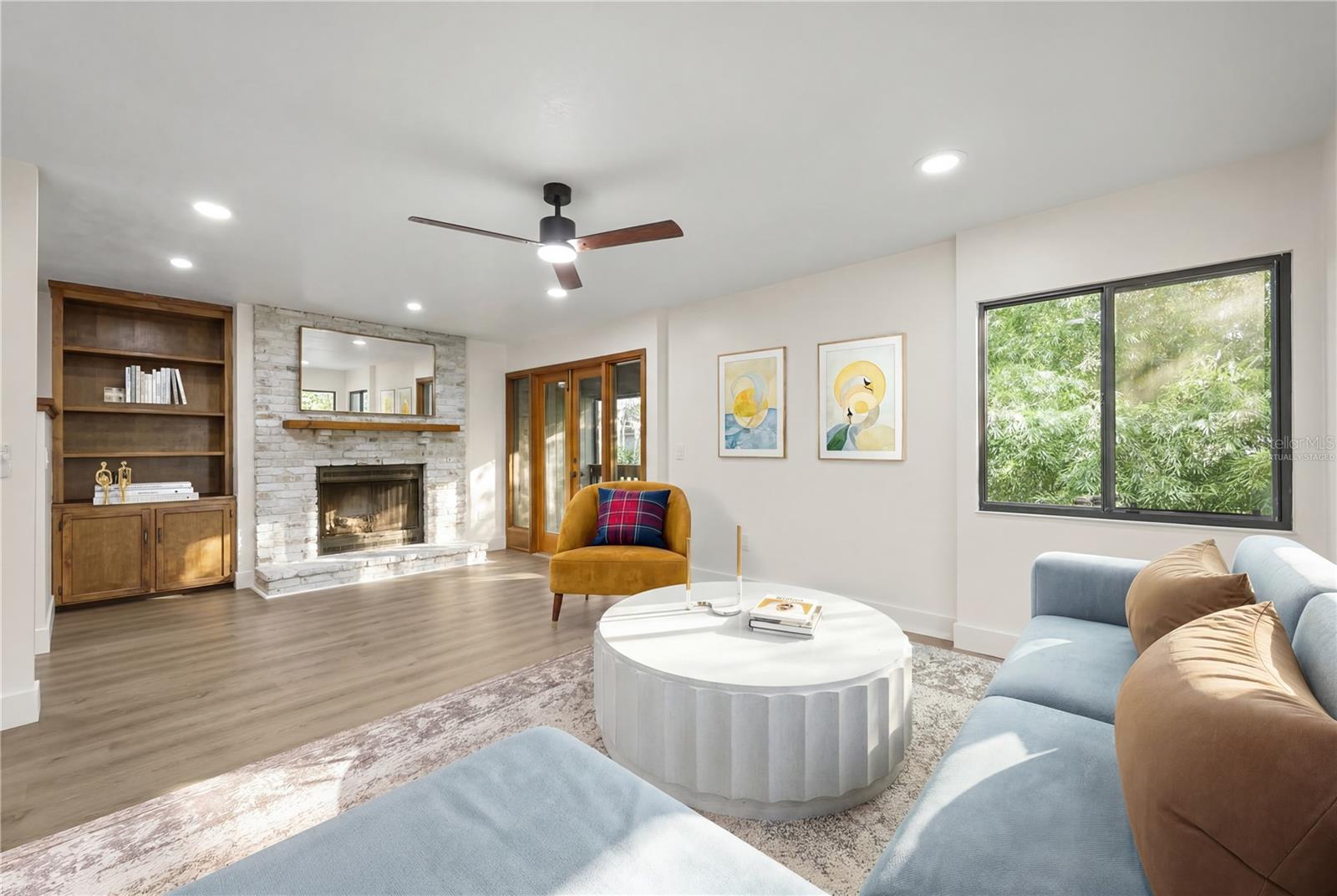 living room virtually staged