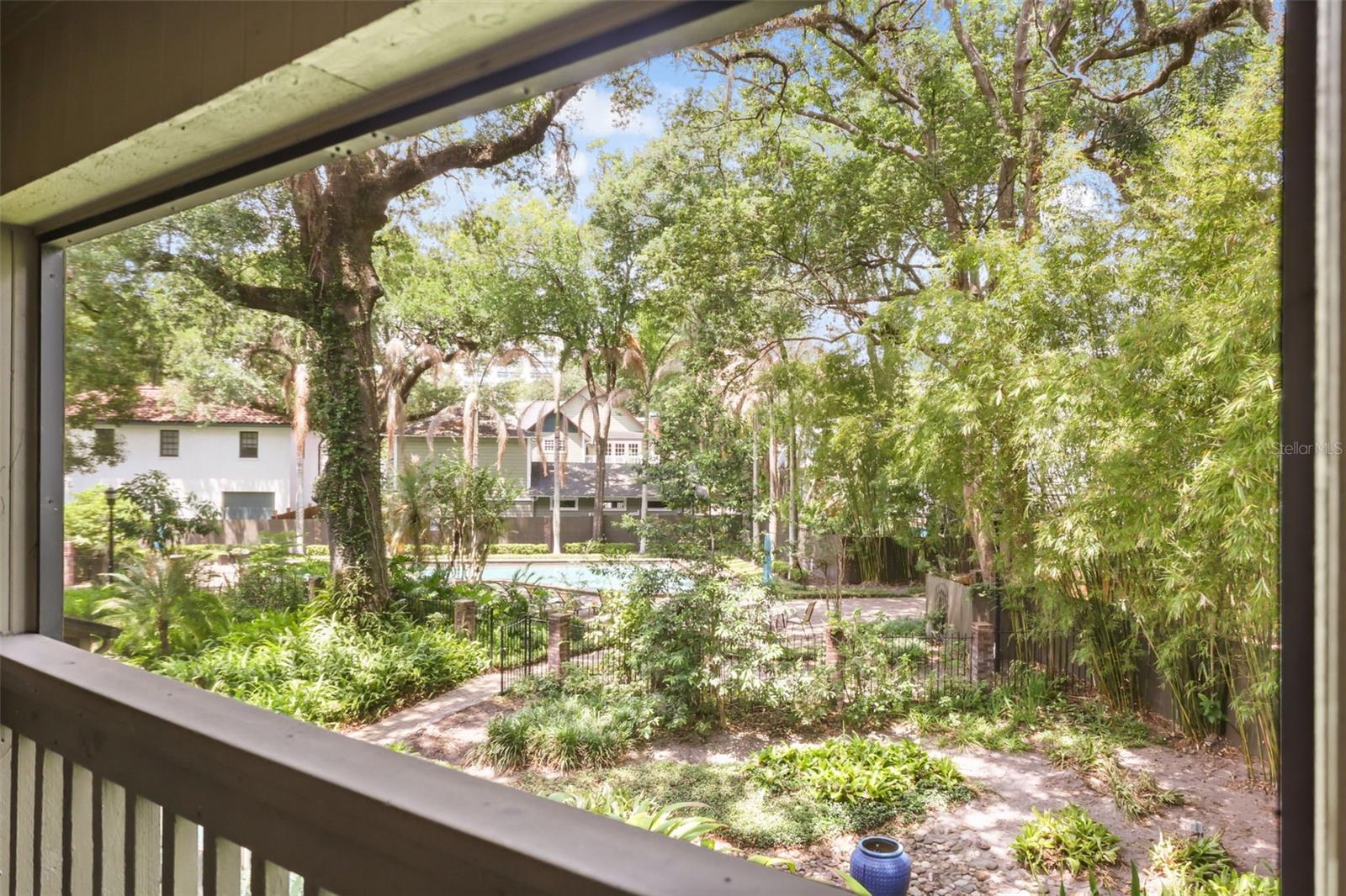 covered deck view
