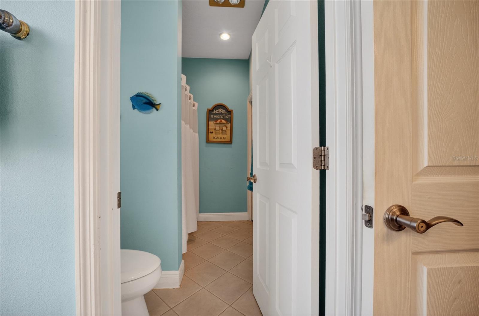 Hallway full bath another view of the tub/shower