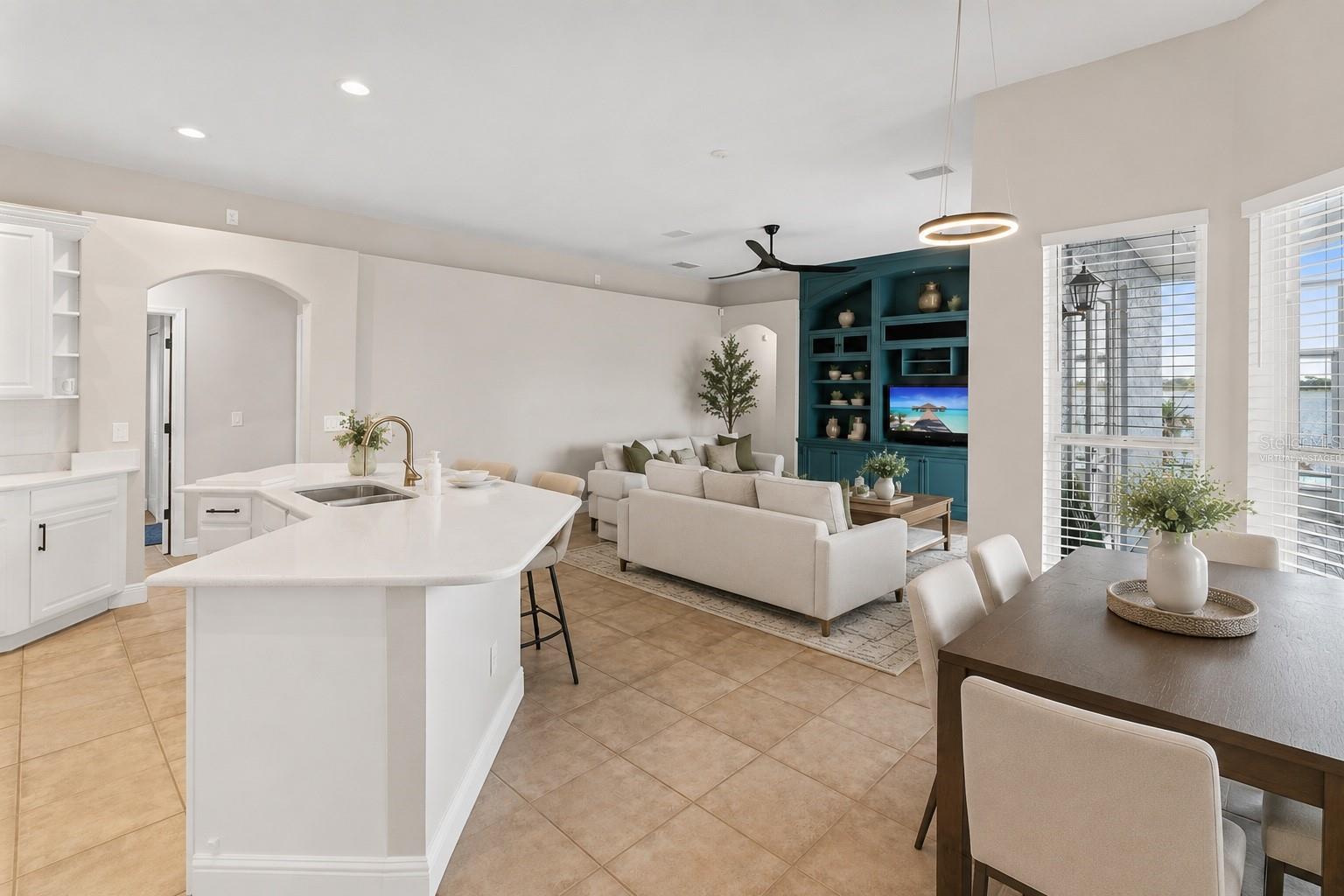 Virtually Staged Kitchen & Family Room