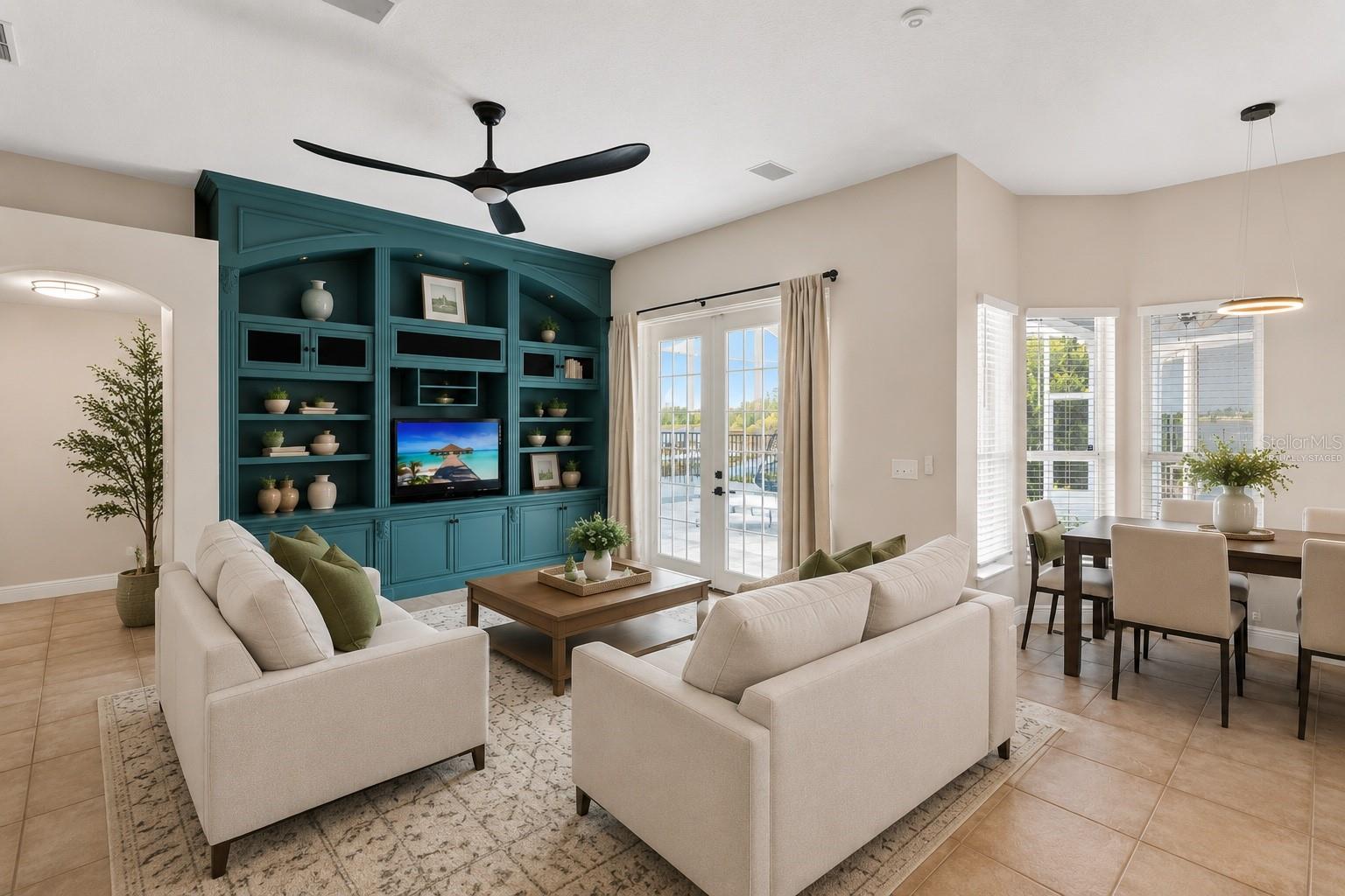 Virtually Staged Family Room