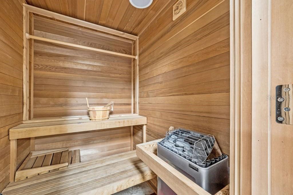 Sauna inside the work out room