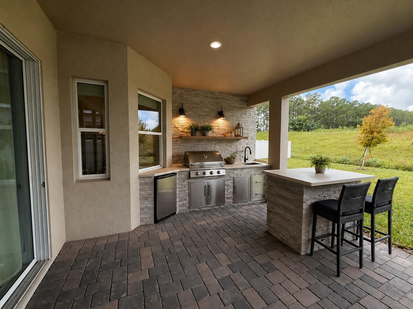 Virtually Staged-Patio Outdoor Kitchen