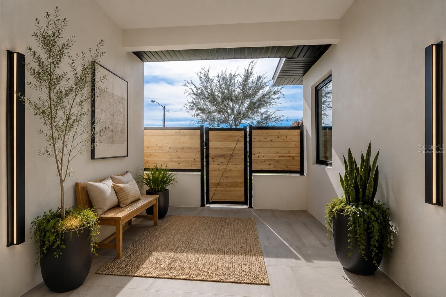 Entrance courtyard virtually staged Entrance courtyard virtually staged