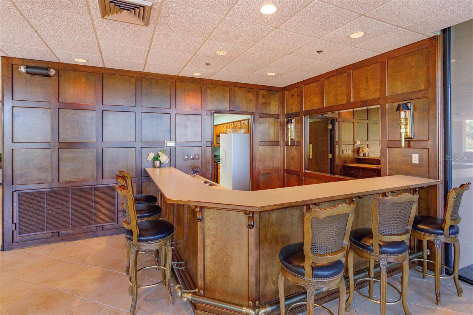 entertainment room bar area