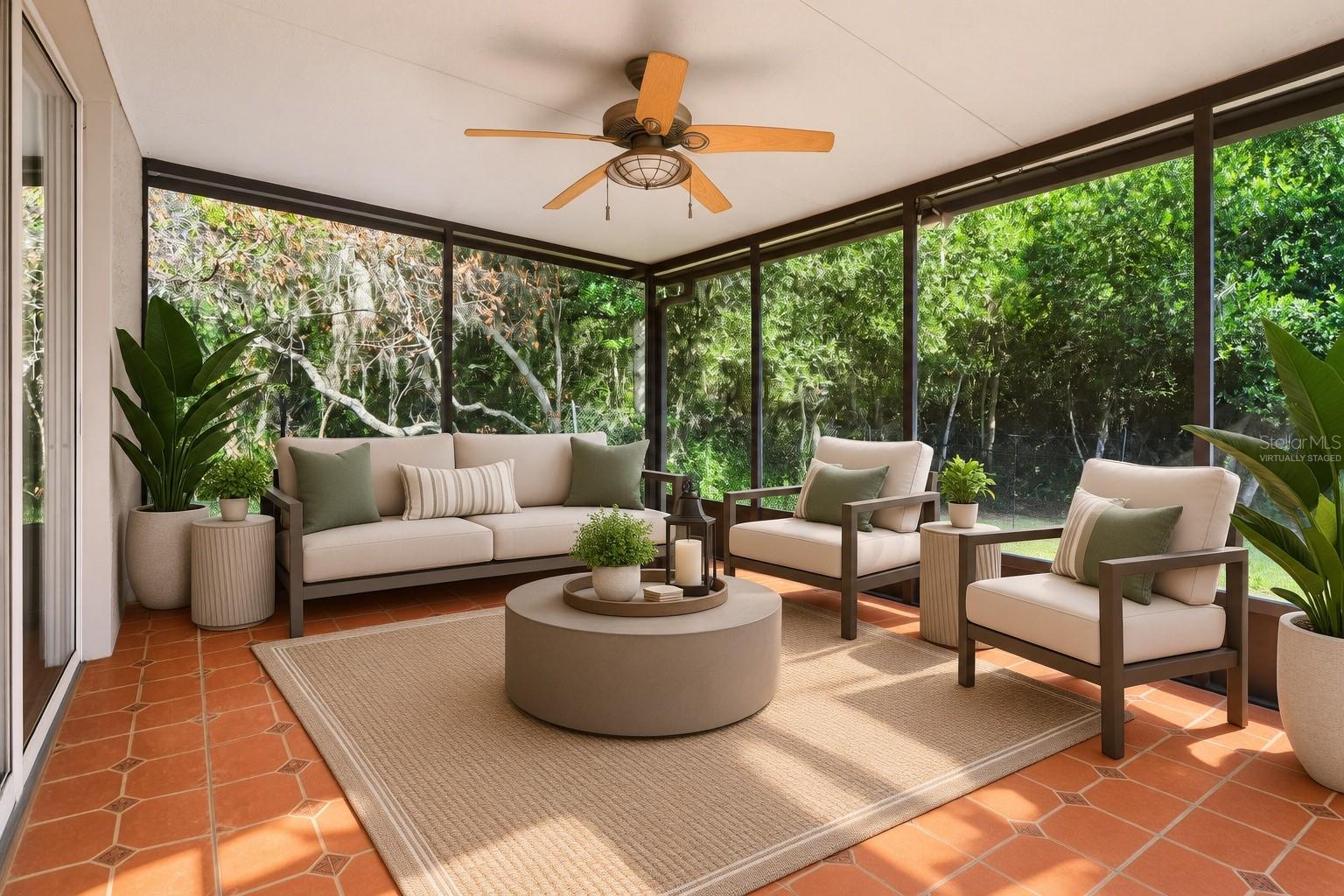 Rear Porch virtually staged