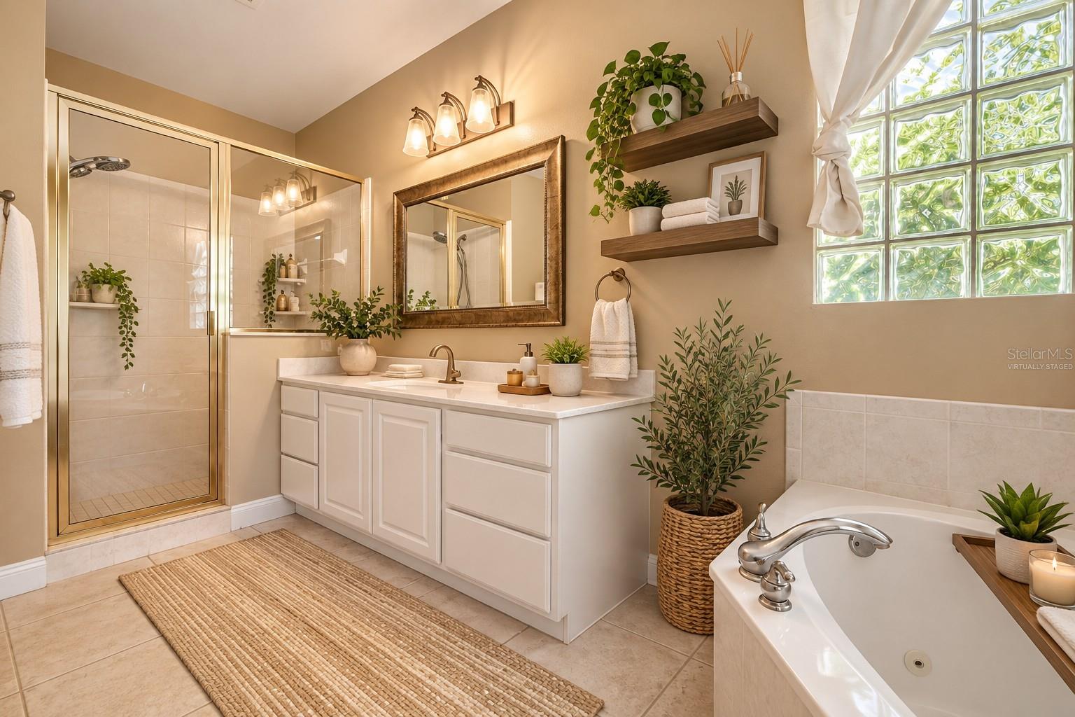 Primary Bath virtually staged