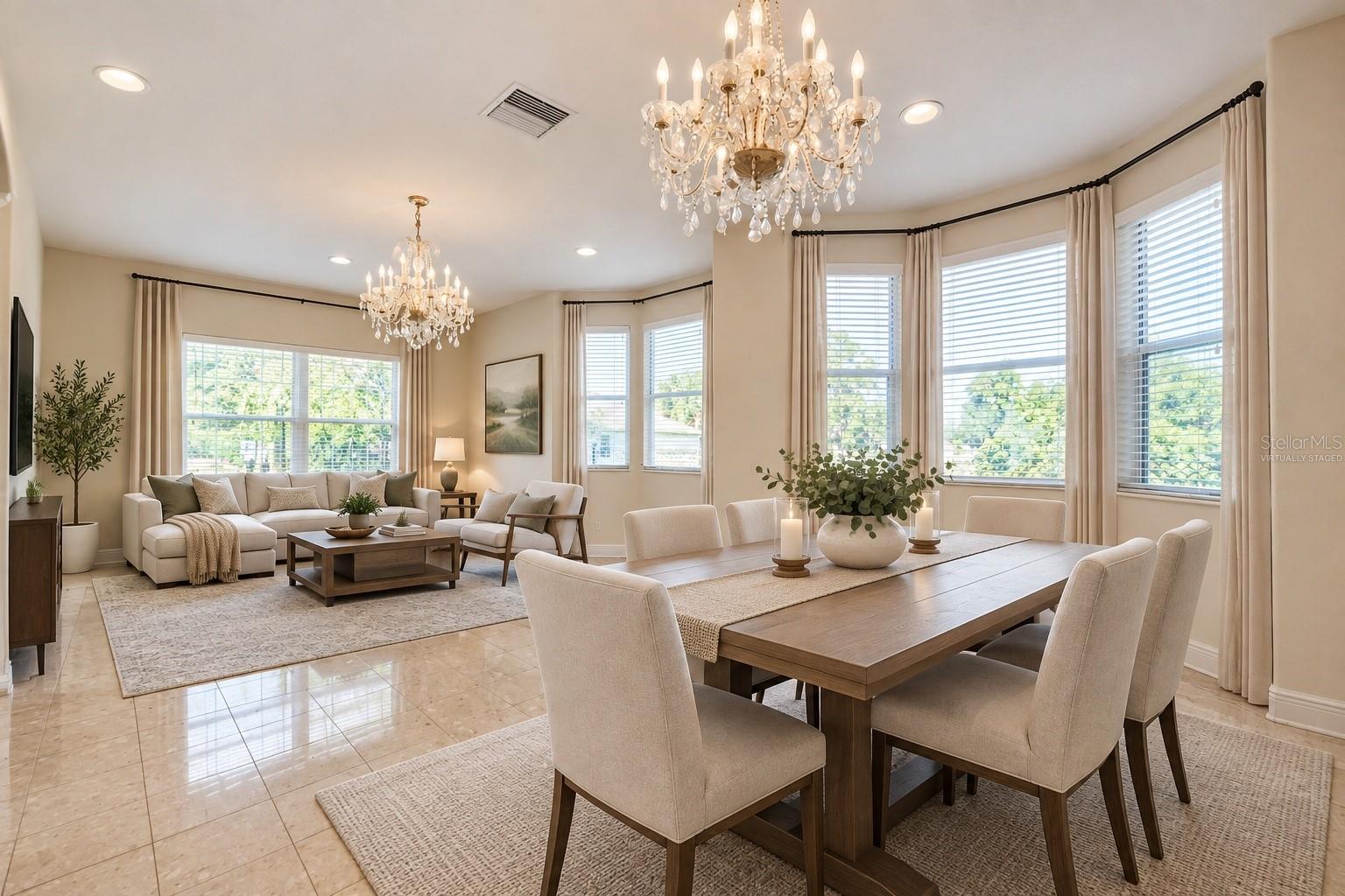 Living/Dining room- virtually staged