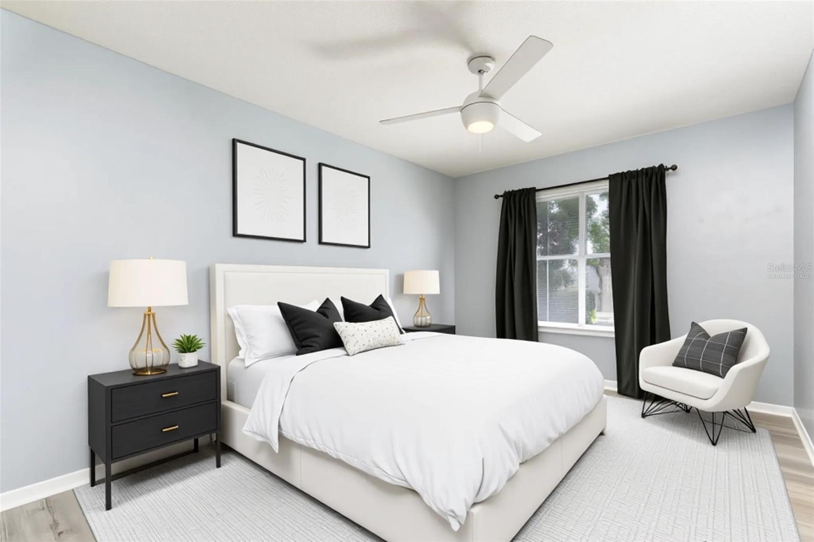 Virtually staged bedroom 2