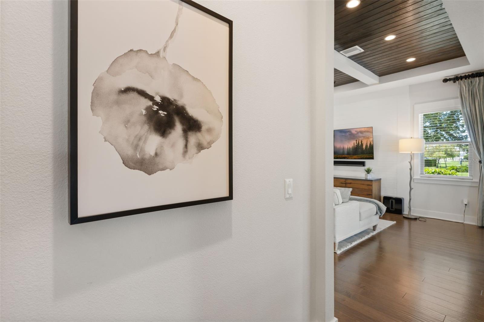 Private entry into primary suite directly off great room.