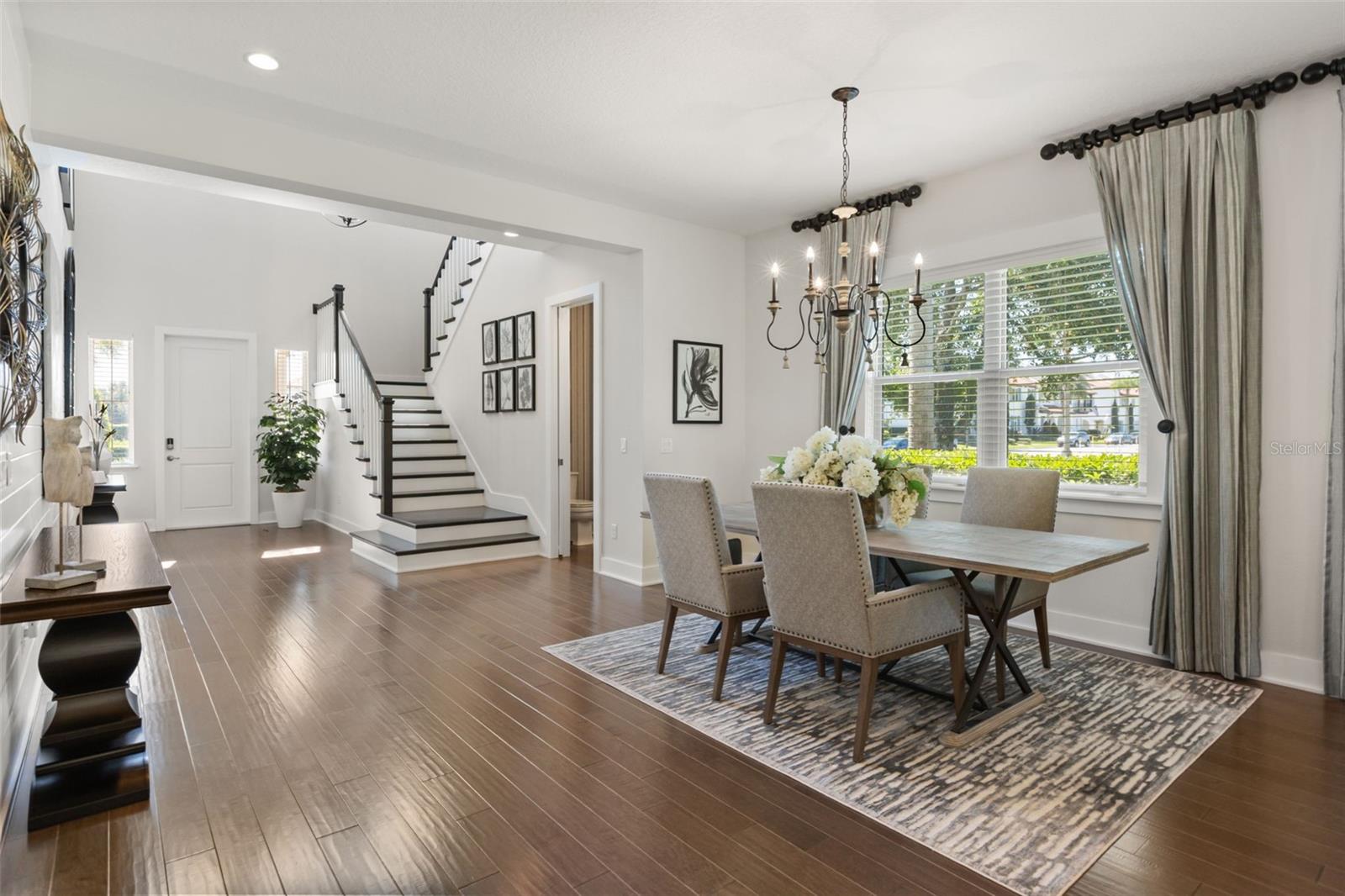 The homes first floor layout is long, open and elegant in design. The homes first floor layout is long, open and elegant in design.