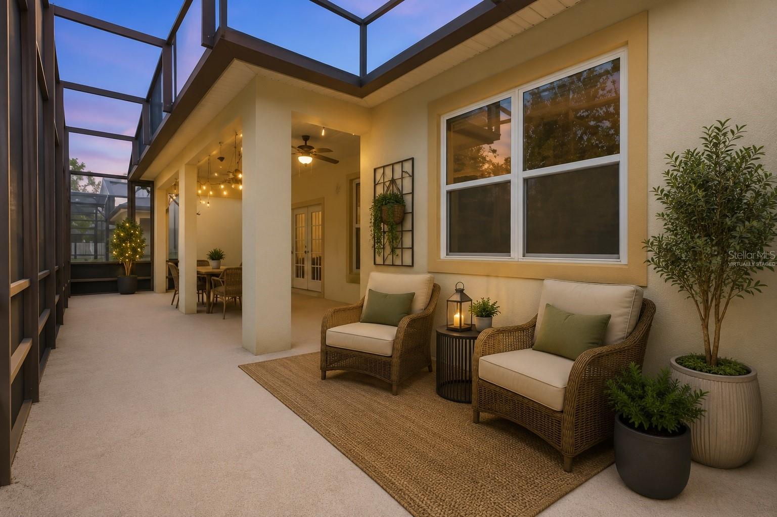 Virtually staged lanai