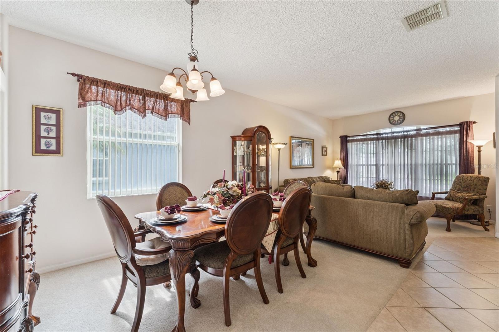 Dining Room with Living Room View