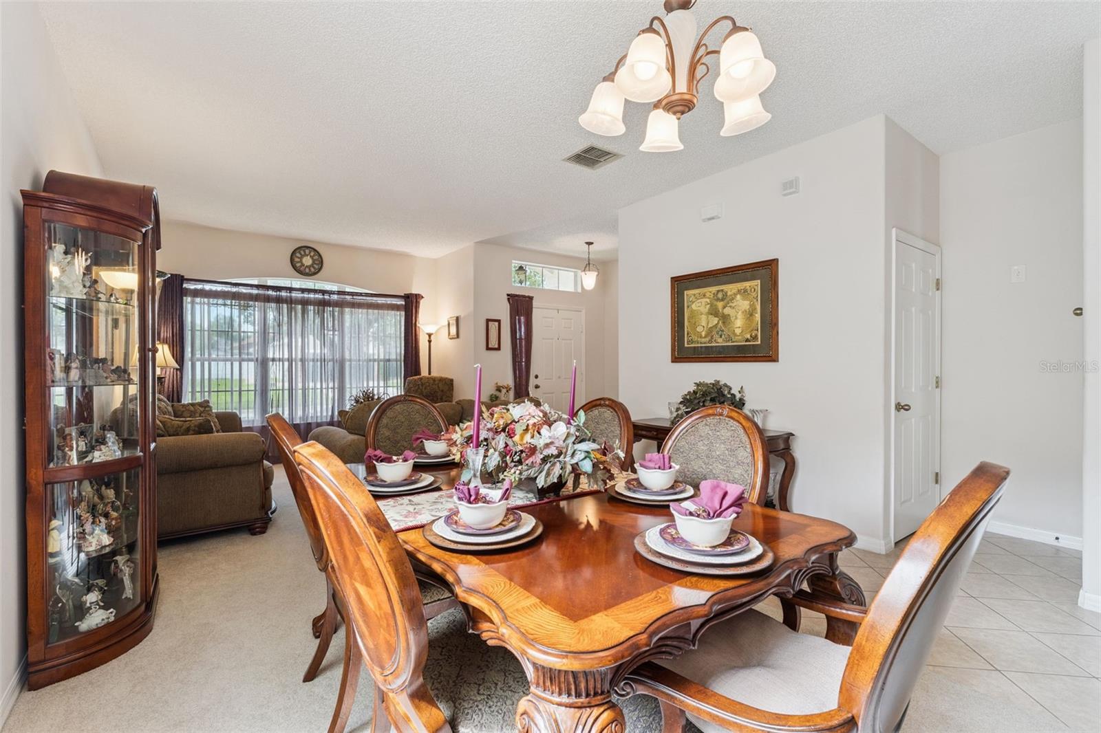 Dining Room with Living Room View
