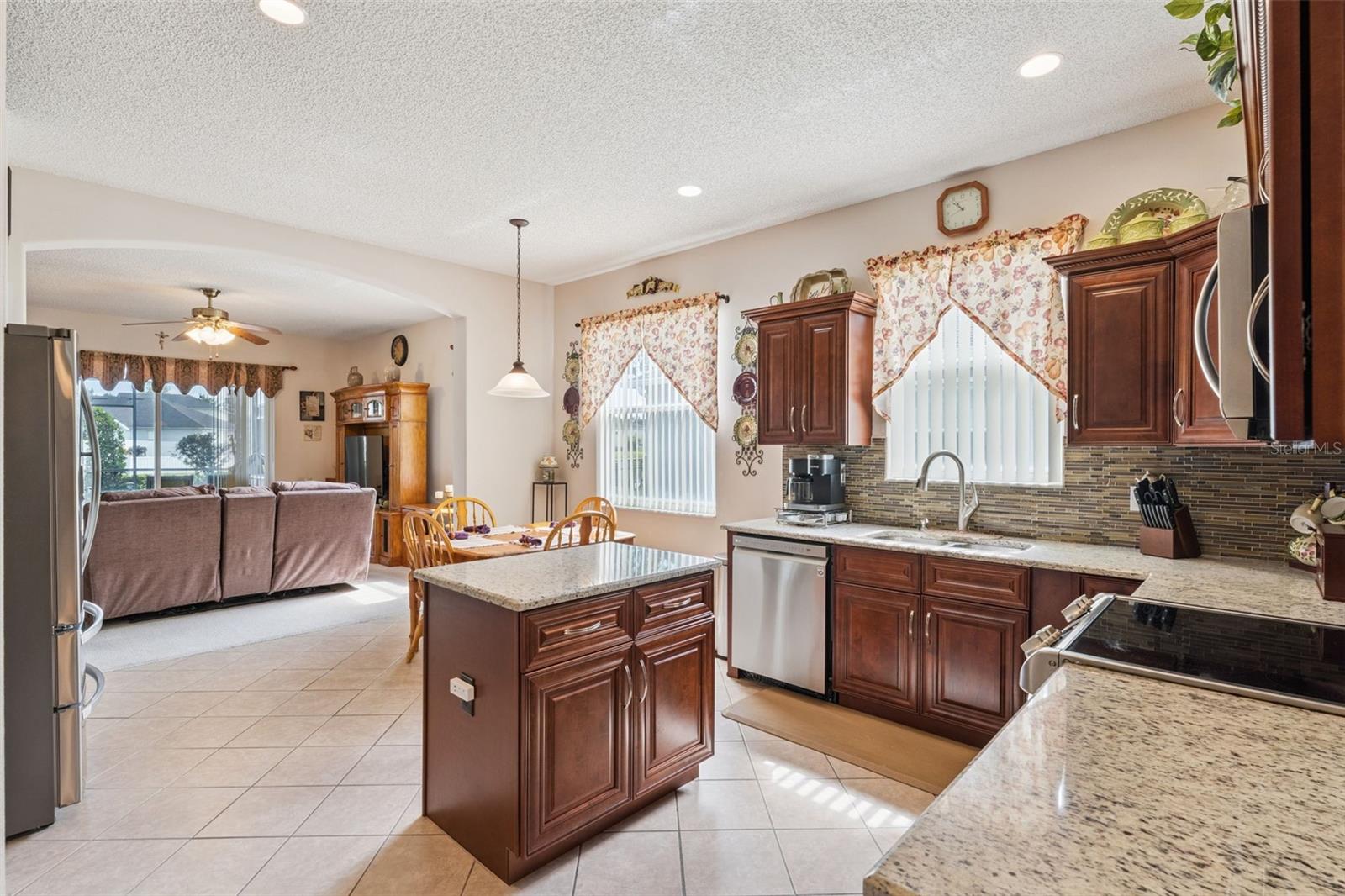 Kitchen with Family Room View