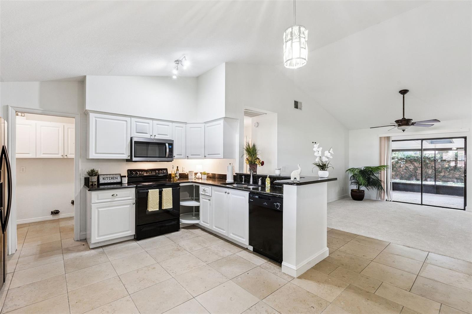 Kitchen open to Family Room