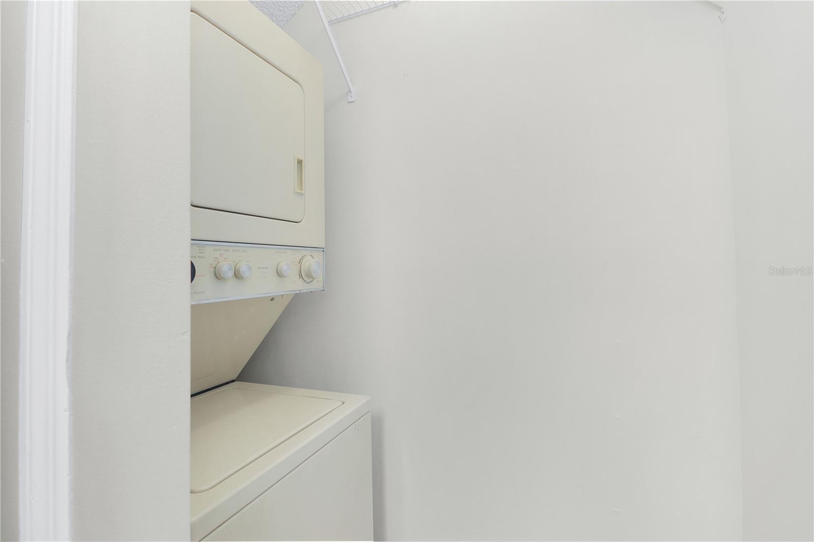 In unit stackable washer and dryer