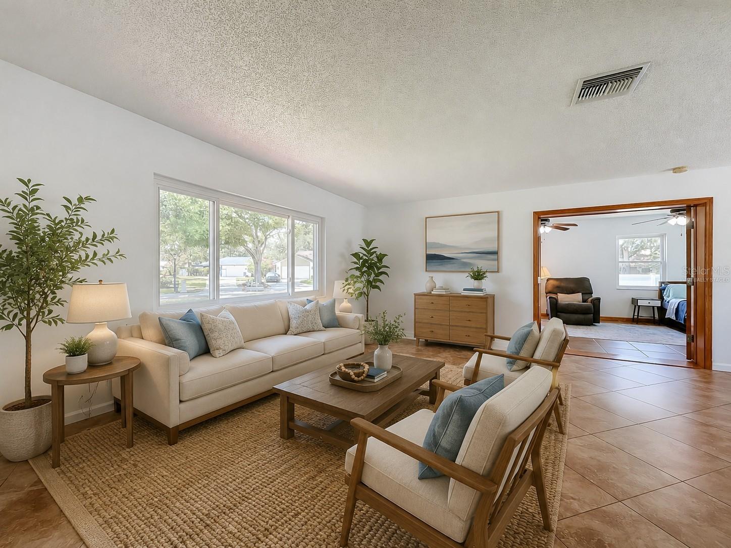 Virtually Staged Living Room/Family Room