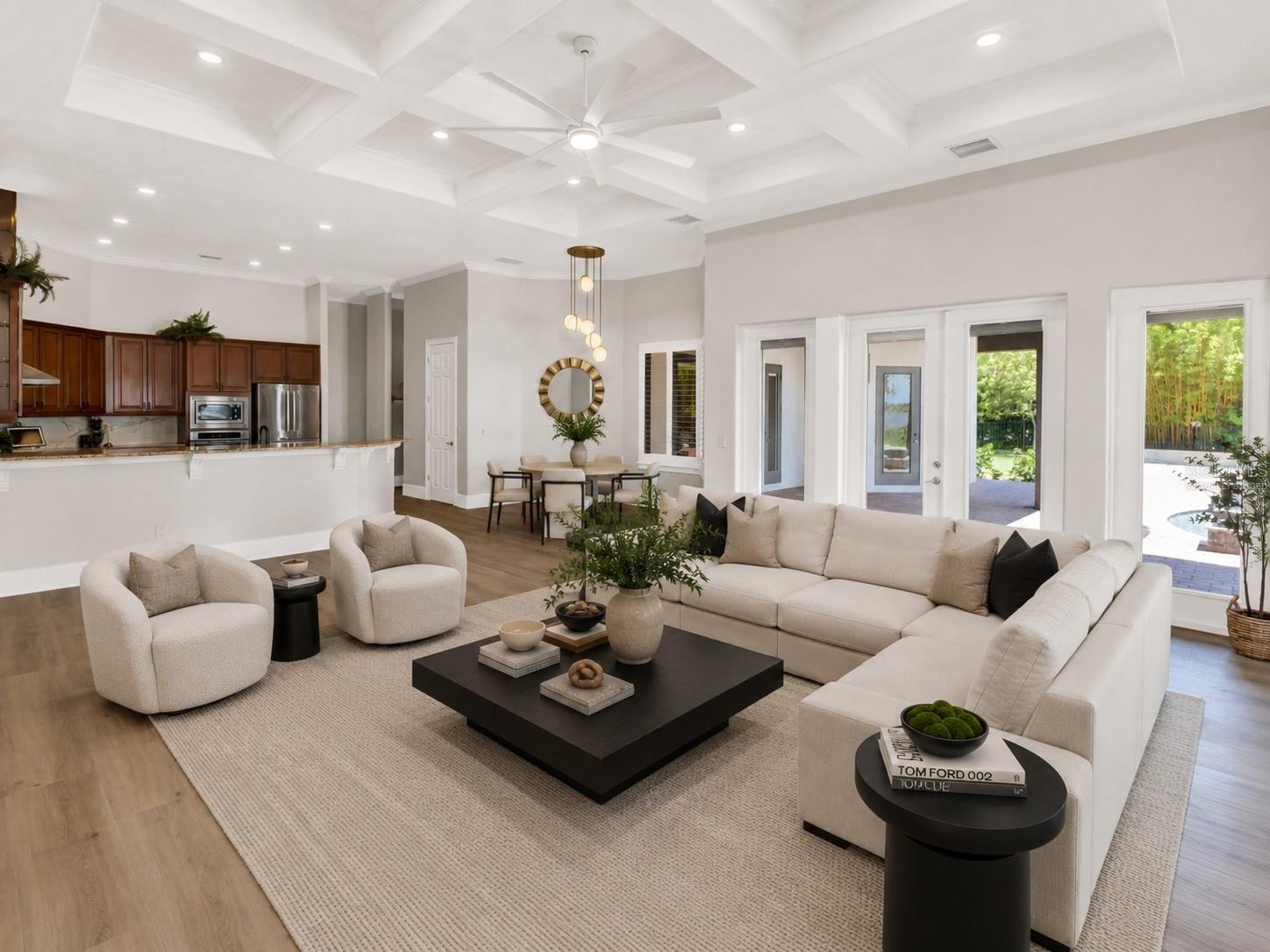 Virtually staged: Family room.