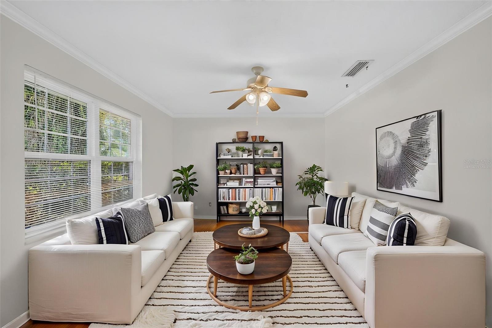 Virtually staged living room