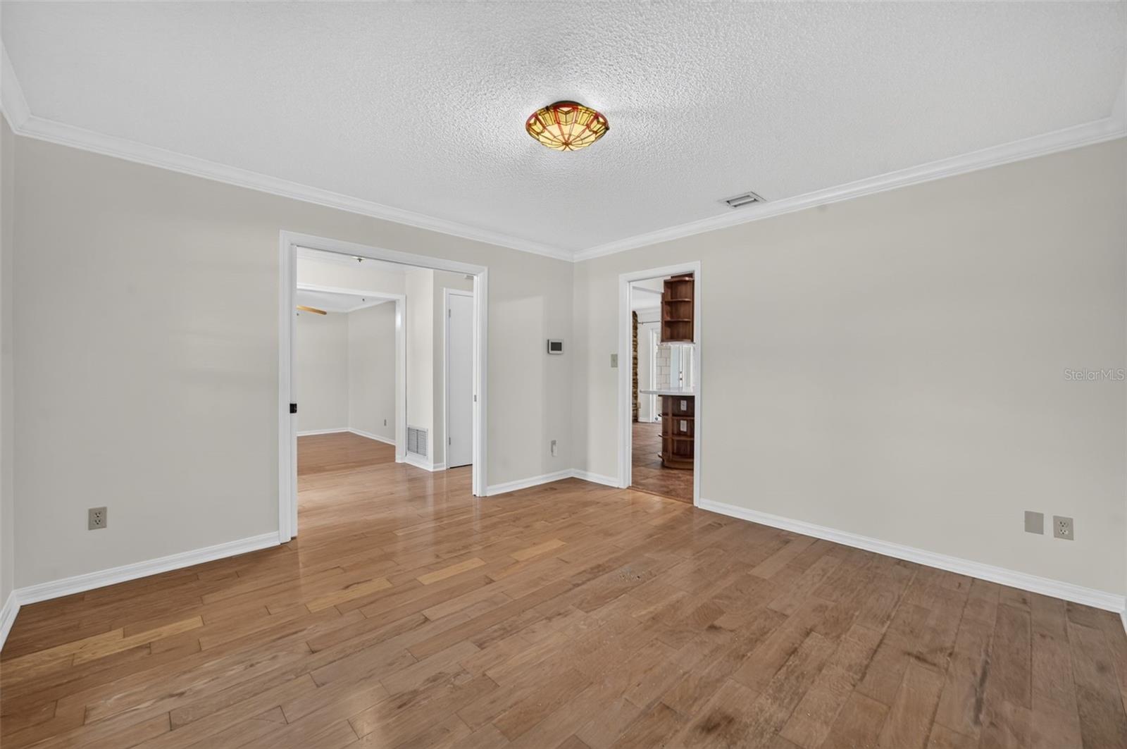 Dining room with pocket door