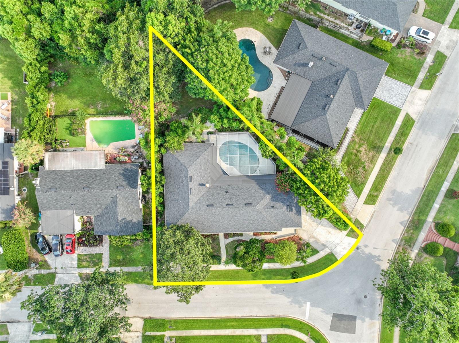 Drone view - pie shaped .29 lot