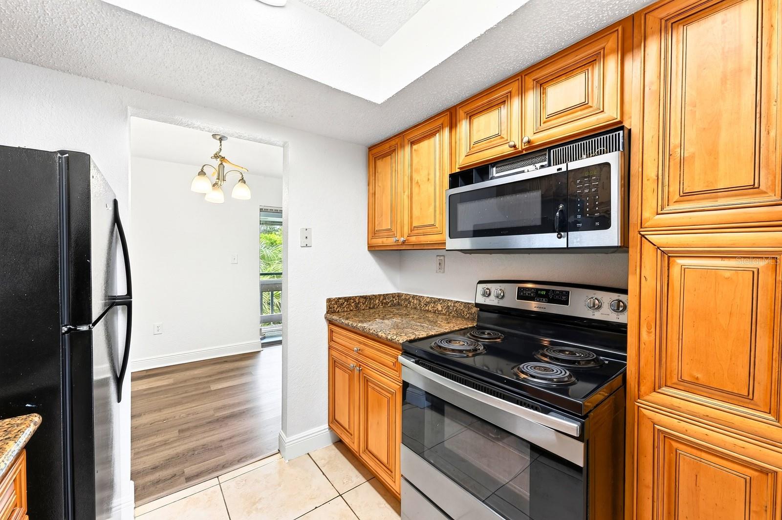 Kitchen connects to the dining room