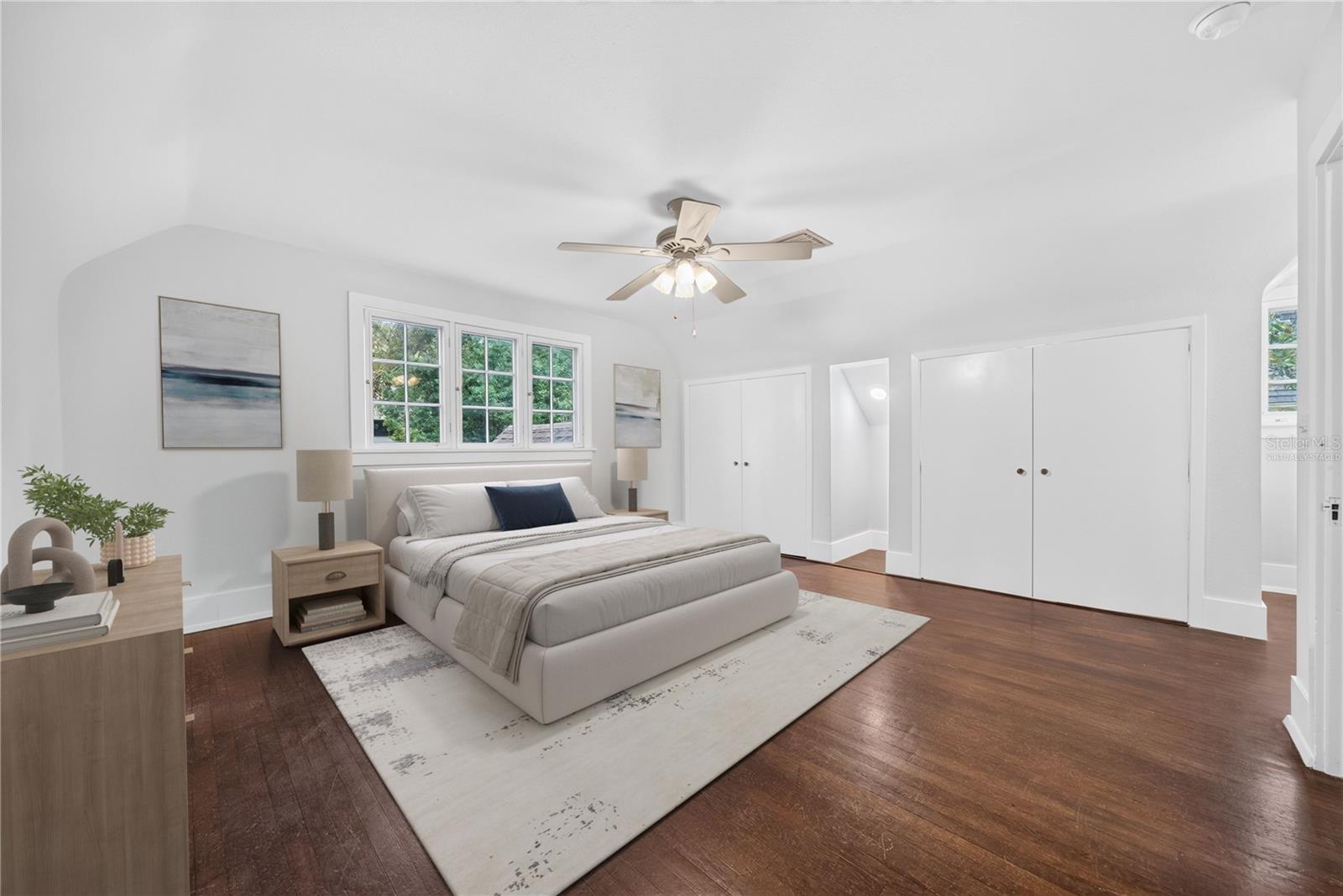 Virtually staged 2nd floor bedroom.