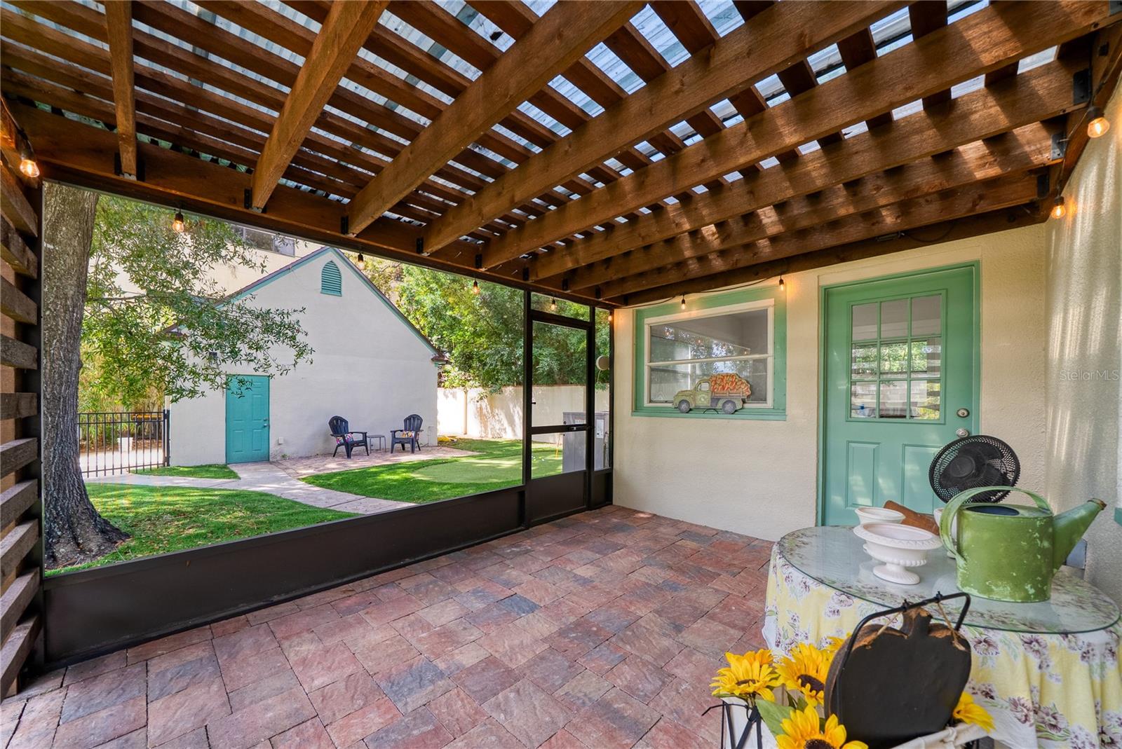 Screened back porch.