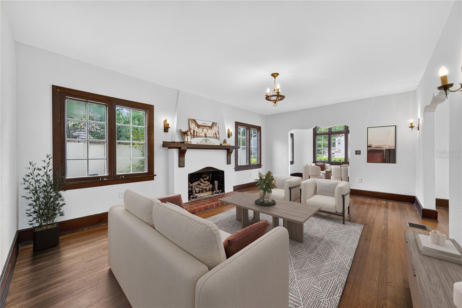 Virtually staged living room.