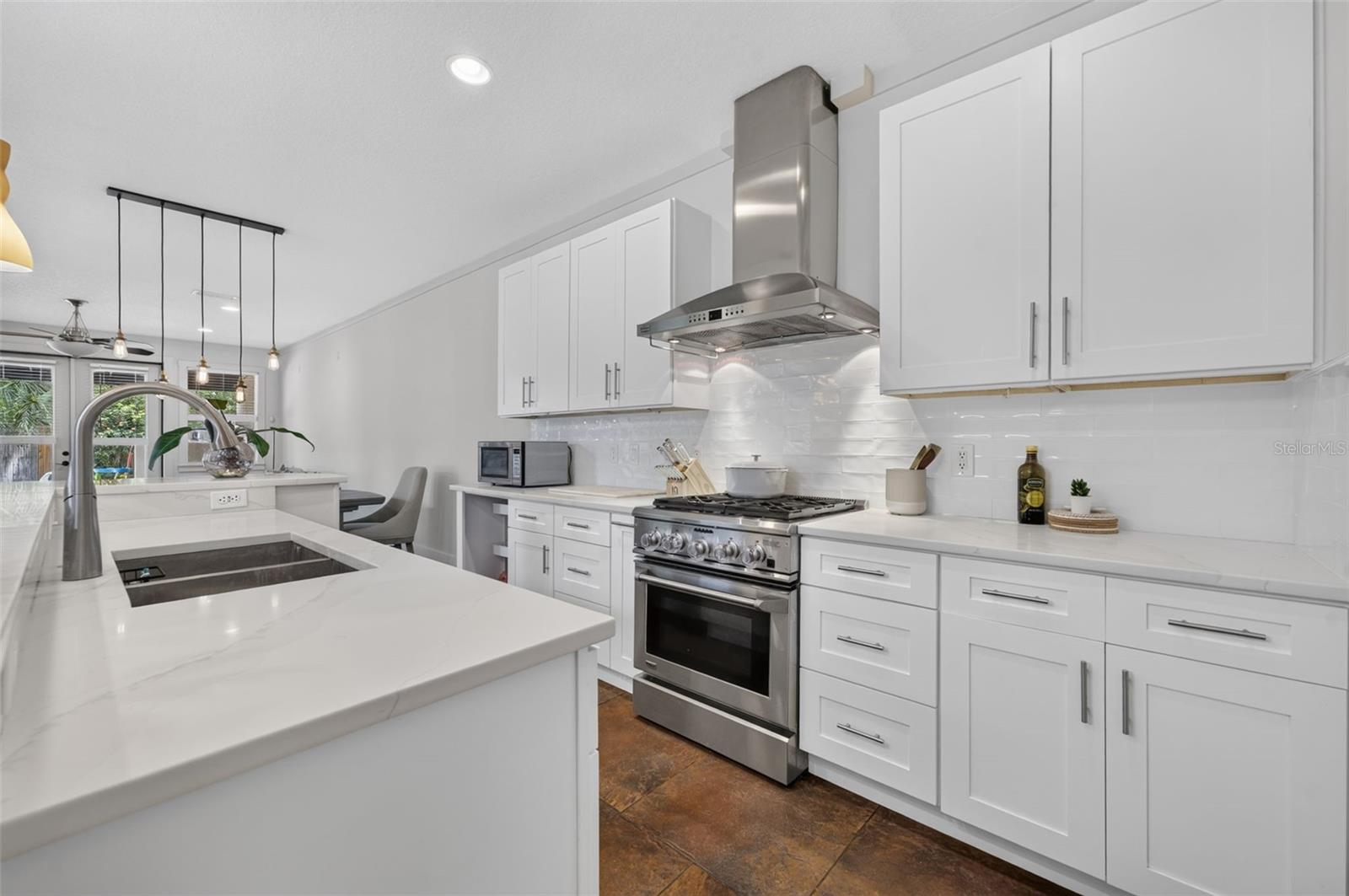 Kitchen with gas stove