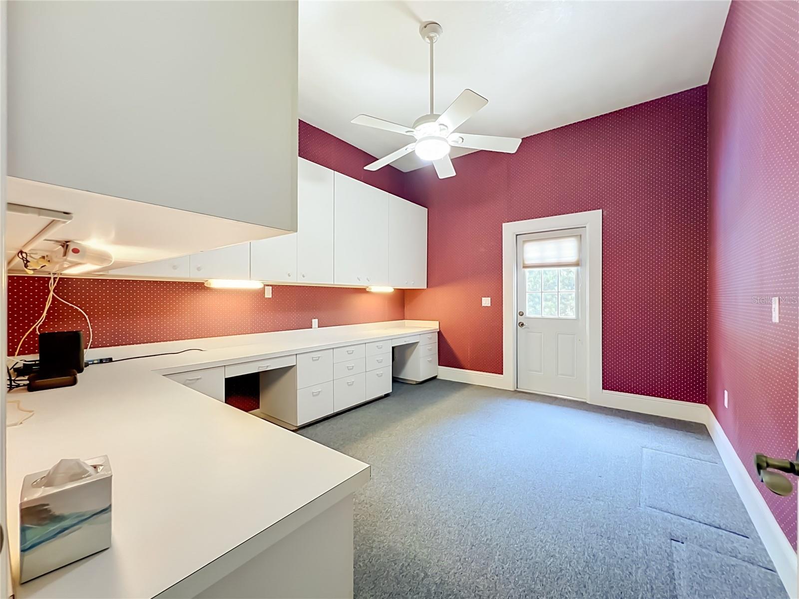 OFFICE WITH GREAT BUILT INS AND PRIVATE DOOR TO EXTERIOR