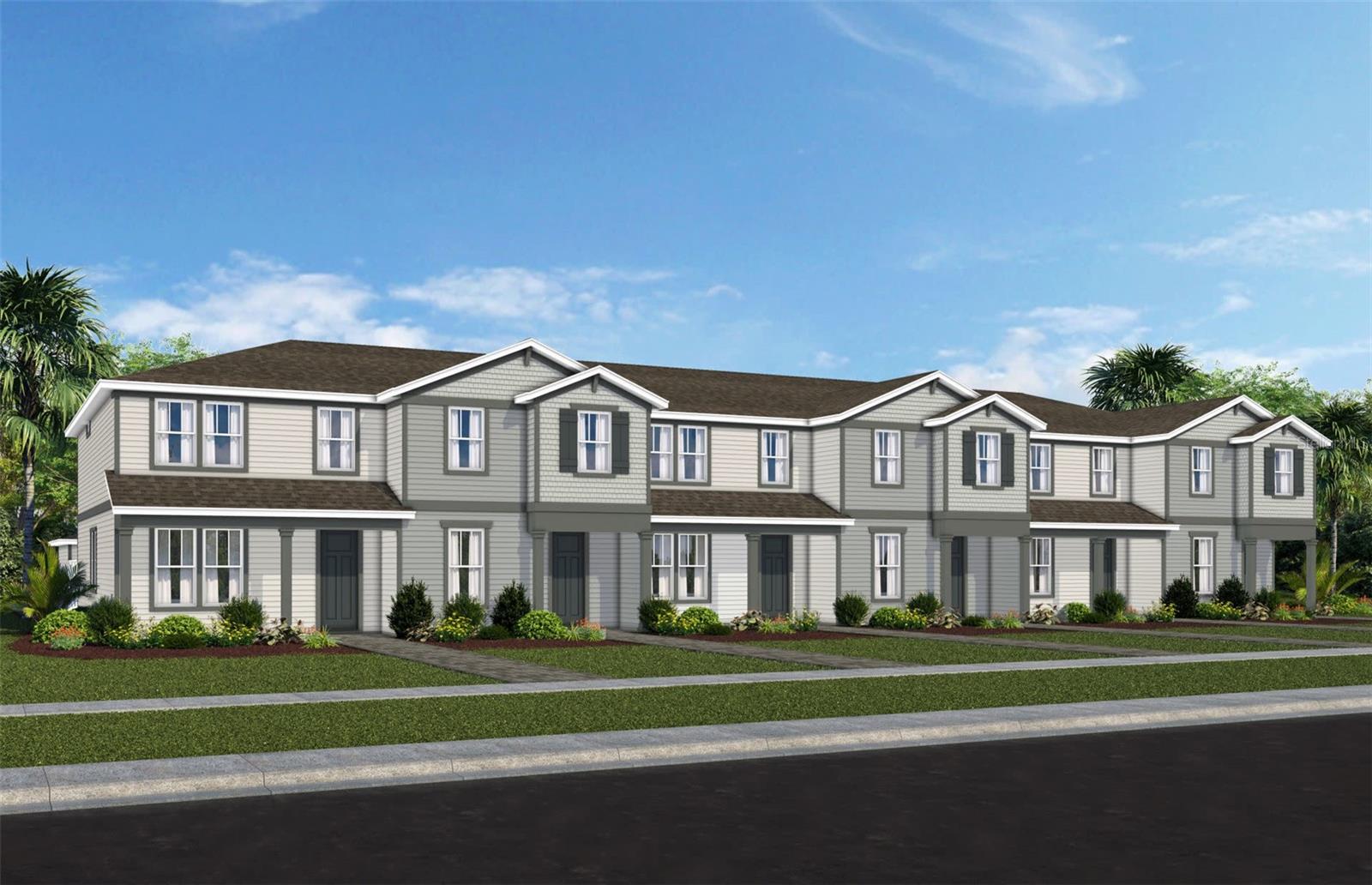 Our new construction Foxtail interior unit townhome features 3 bedrooms, 2 full bathrooms, a powder room, an open concept kitchen, caf and gathering room, a private courtyard, a 2-car rear-facing garage and our Move-In Ready package with includes a refrigerator, washer, dryer, and 2 faux wood blinds. The first floor is ideal for entertaining, featuring a spacious gathering room, caf and kitchen, with a large center island, storage pantry, Elkins White cabinets, a decorative tile backsplash, Blanco Maple quartz countertops and Whirlpoool stainless-steel kitchen appliances  including a refrigerator. A powder room and laundry on the first floor add to the thoughtful convenience. Enjoy entertaining loved ones from your private, fenced rear courtyard. After a long day, retreat upstairs to your private oasis. The Owner's Suite features a spacious walk-in closet and en suite bathroom with a double sink Blanco Maple quartz-topped vanity, private water closet and a walk-in shower. Two additional bedrooms, the seco