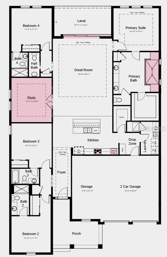 Additional Highlights include: Tray ceiling package, whole house 8' interior doors, study in place of flex, deluxe primary bathroom, outdoor kitchen rough-in, cushion close doors and drawers kitchen cabinet package, and whole house blinds.