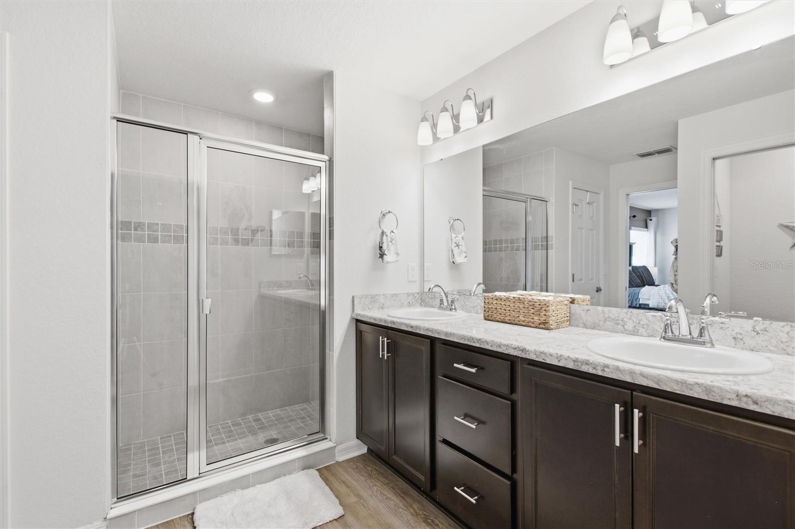Primary Bathroom with Tile Shower