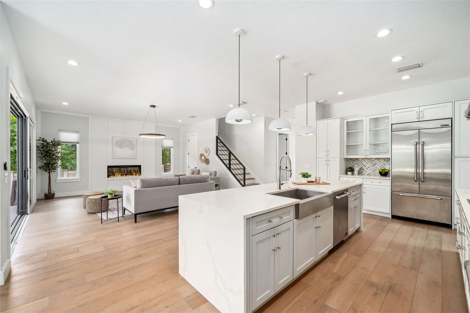 Kitchen Overlooks Living Room
