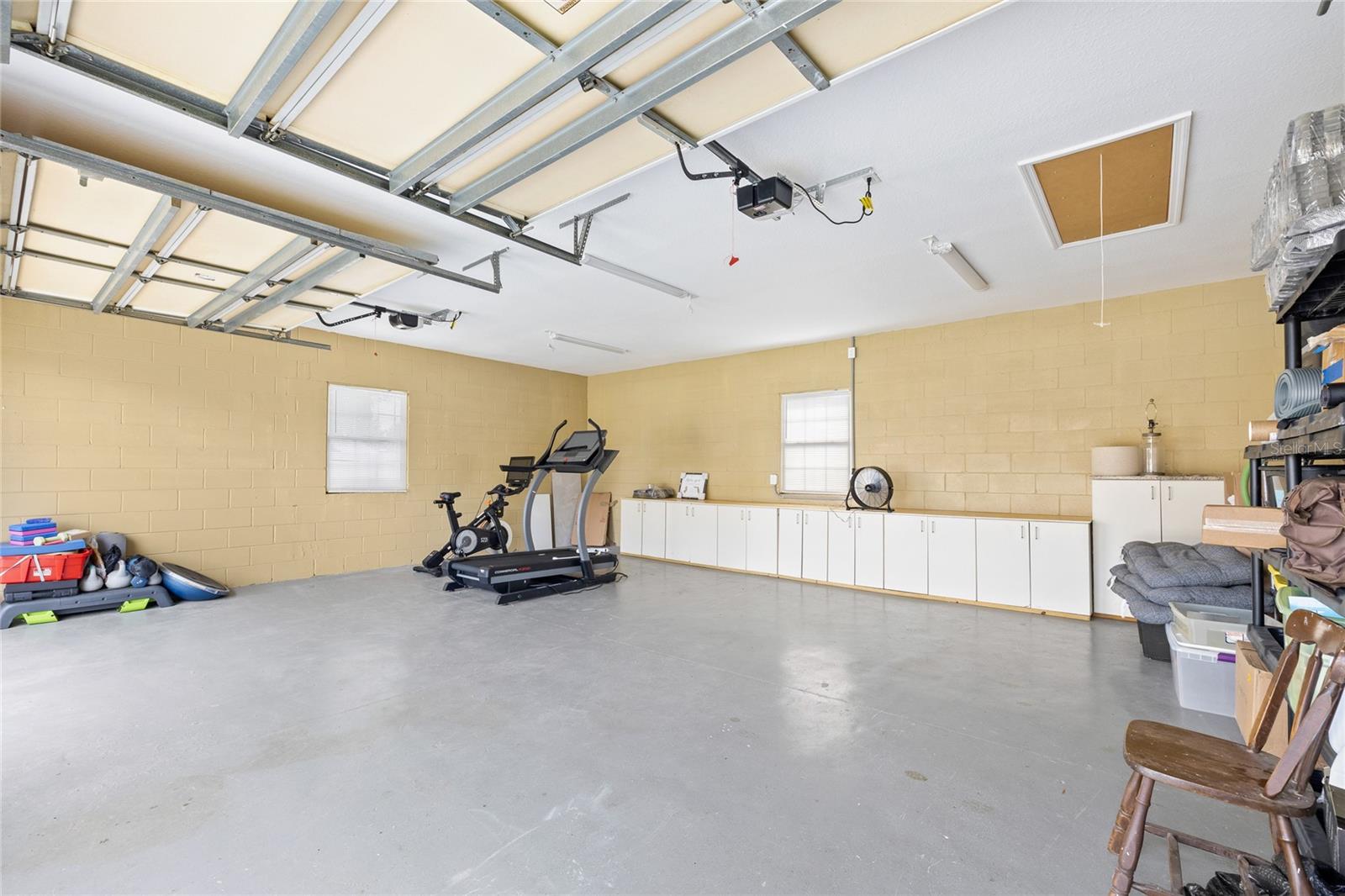 Interior of detached garage