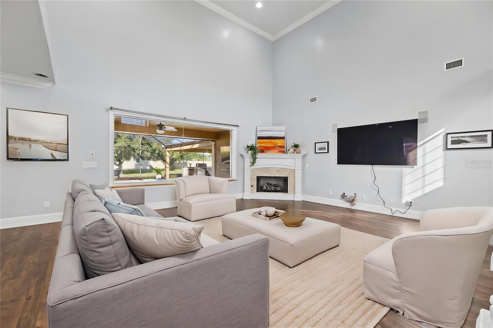 Virtually staged living room