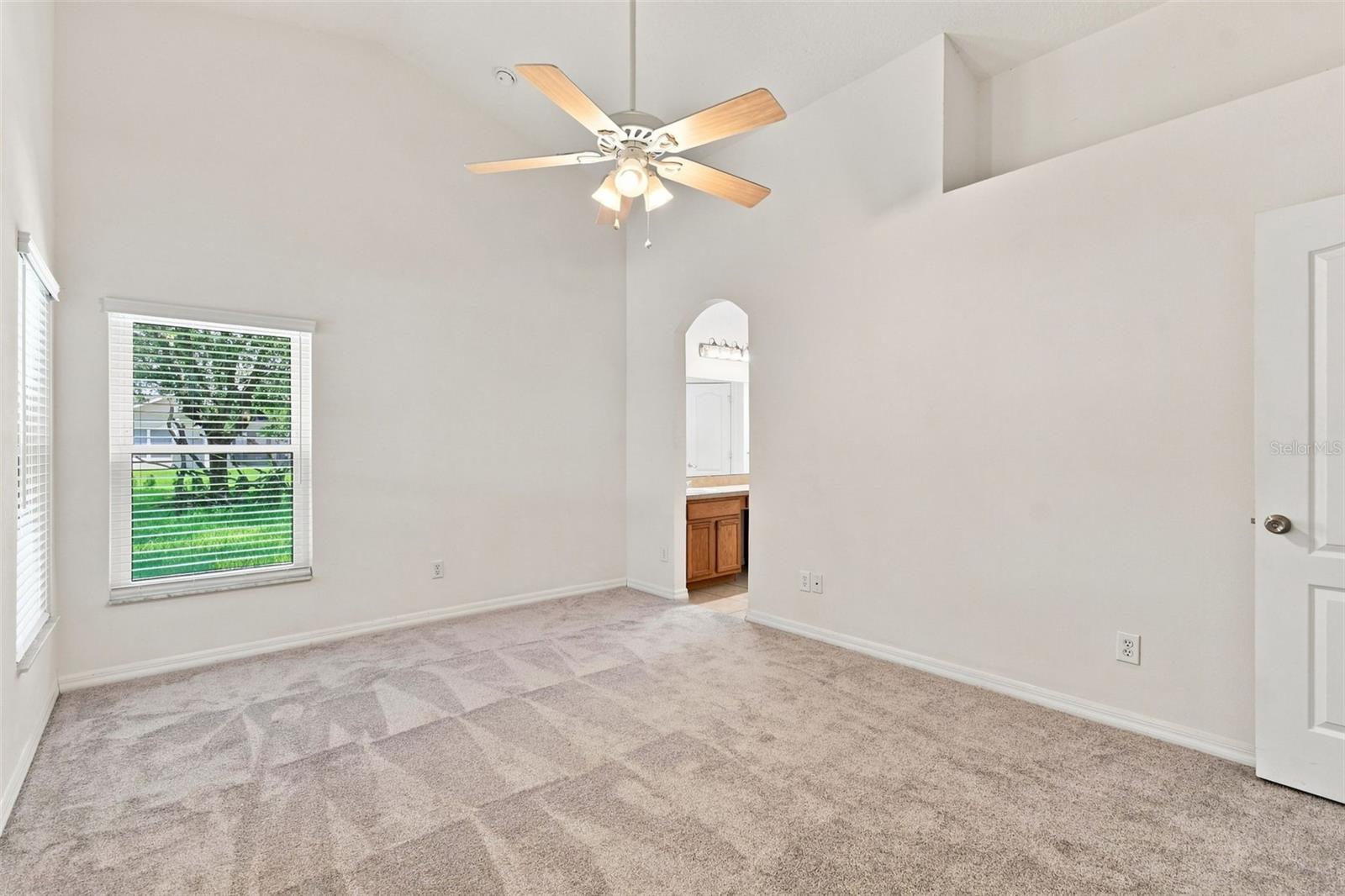 Primary Owner's Suite with Volume Ceilings, Fan and New Carpets